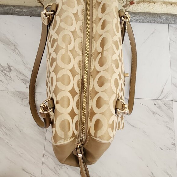 Coach Madeline East West Op Art Sateen Satchel Handbag Purse